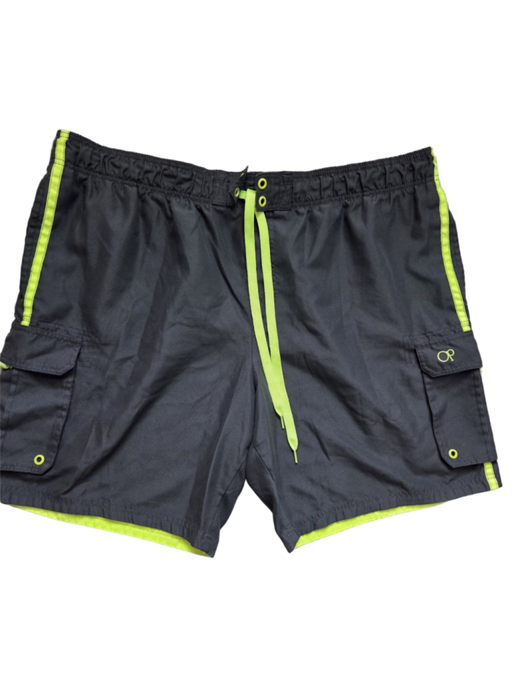Men's OP Swim Trunks 3XL Grey Neon Green